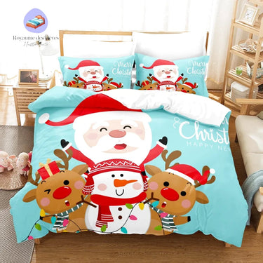 Housse de Couette Noel Bleu